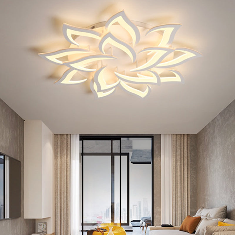 Plafonnier LED en acrylique en forme de fleur, luminaire de plafond Simple pour le salon