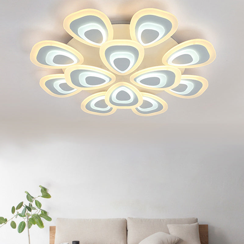 Water Droplets Shape Ceiling Lamp Minimalist LED Ceiling Mount Light with Acrylic Shade