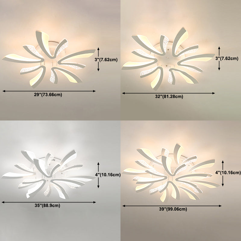 Pissenlit près du plafond éclairage lampe de montage de plafond LED nordique avec abat-jour en acrylique