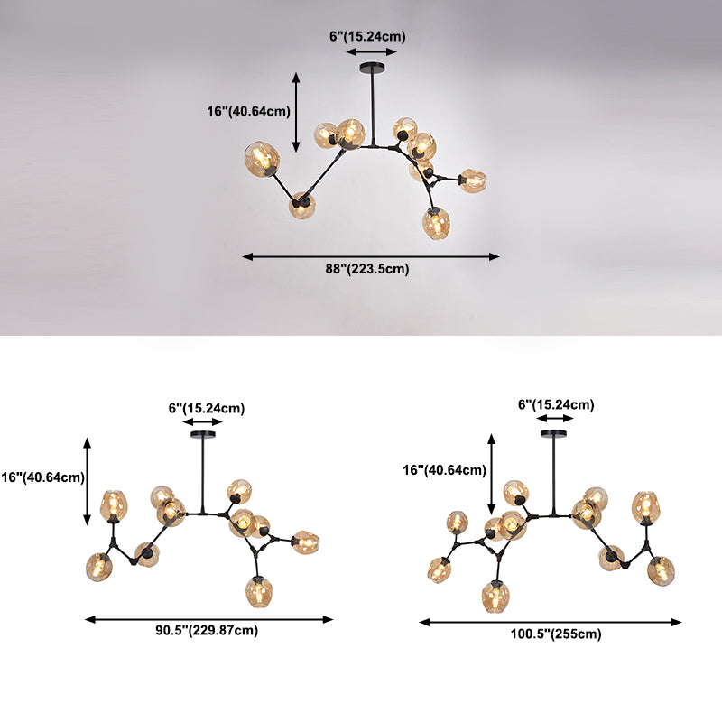 Nordic Modo Glass Chandelier Living Room Adjustable Hanging Light Fixture