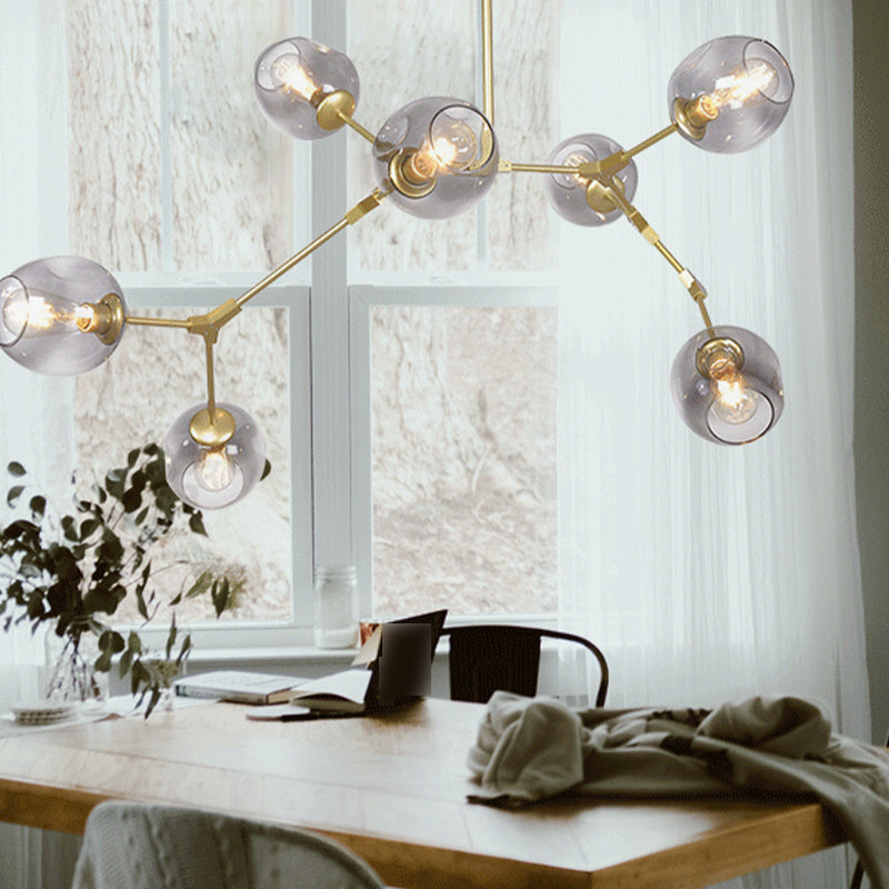 Nordic Modo Glass Chandelier Living Room Adjustable Hanging Light Fixture