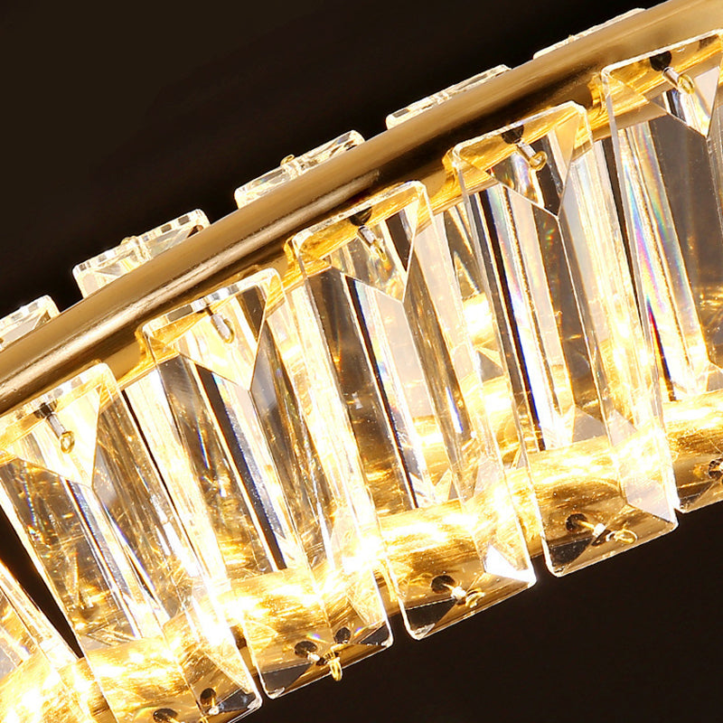 Kreis Decke Kronleuchter einfacher LED -Kronleuchterbeleuchtung mit Kristallschatten