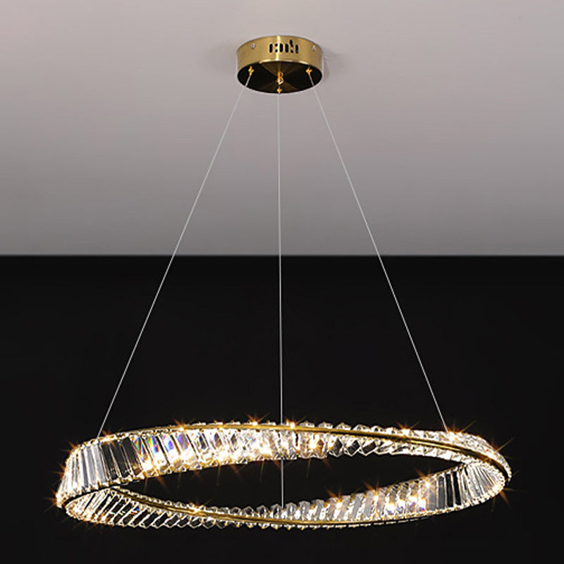 Kreis Decke Kronleuchter einfacher LED -Kronleuchterbeleuchtung mit Kristallschatten