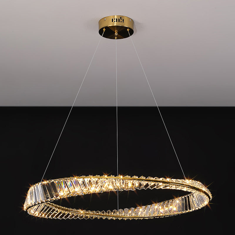 Kreis Decke Kronleuchter einfacher LED -Kronleuchterbeleuchtung mit Kristallschatten