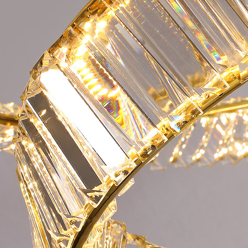 Kreis Decke Kronleuchter einfacher LED -Kronleuchterbeleuchtung mit Kristallschatten