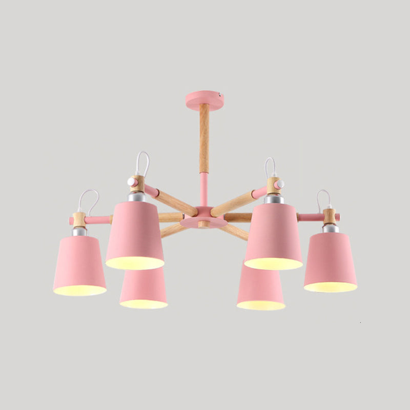 Hölzerne Kegelform Pendelleuchte Leuchte Einfacher Deckenleuchter im Wohnzimmer
