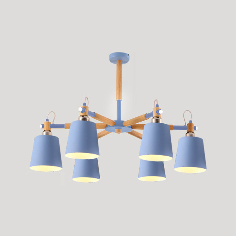 Hölzerne Kegelform Pendelleuchte Leuchte Einfacher Deckenleuchter im Wohnzimmer