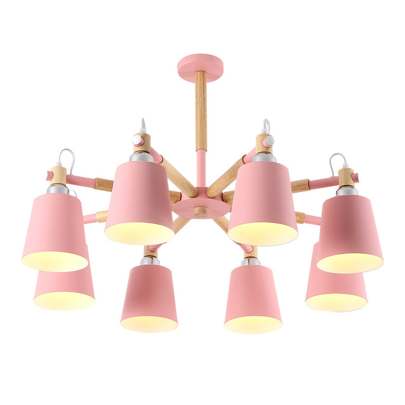 Hölzerne Kegelform Pendelleuchte Leuchte Einfacher Deckenleuchter im Wohnzimmer