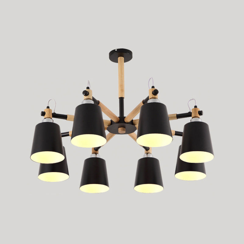 Hölzerne Kegelform Pendelleuchte Leuchte Einfacher Deckenleuchter im Wohnzimmer