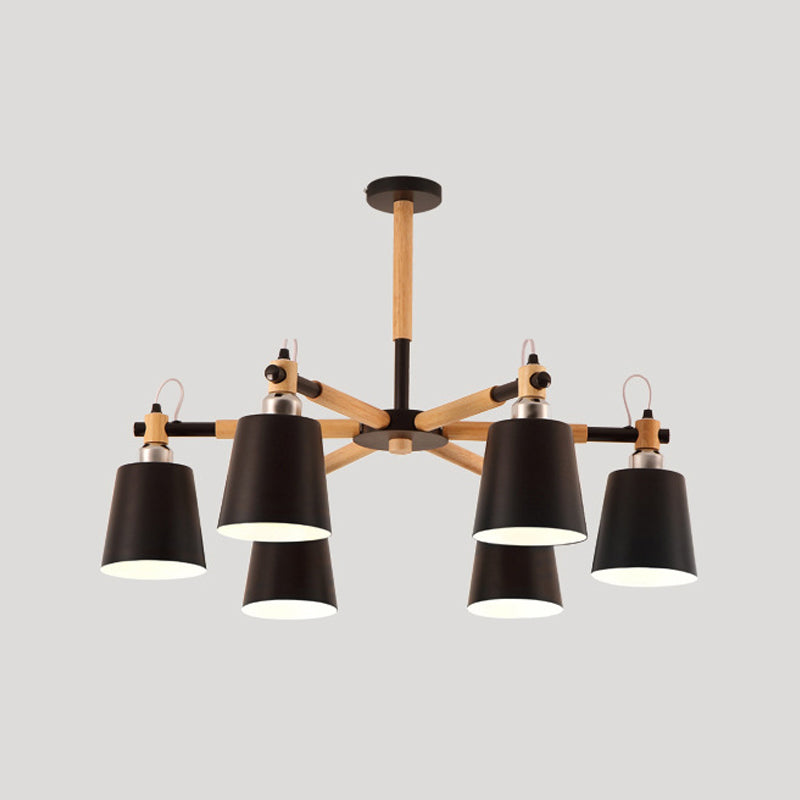 Hölzerne Kegelform Pendelleuchte Leuchte Einfacher Deckenleuchter im Wohnzimmer