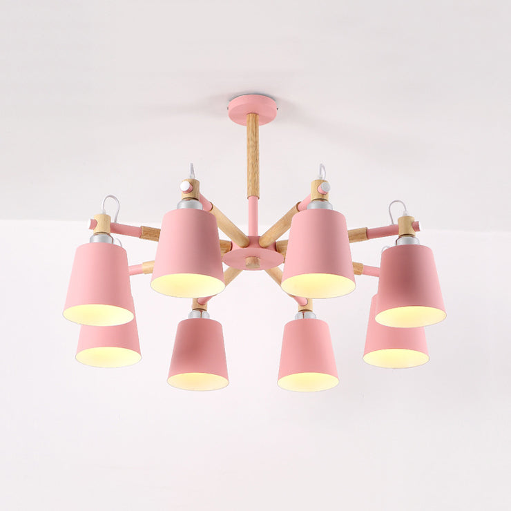 Hölzerne Kegelform Pendelleuchte Leuchte Einfacher Deckenleuchter im Wohnzimmer