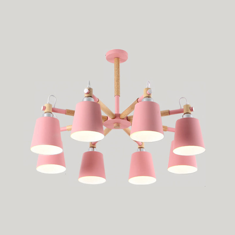 Hölzerne Kegelform Pendelleuchte Leuchte Einfacher Deckenleuchter im Wohnzimmer