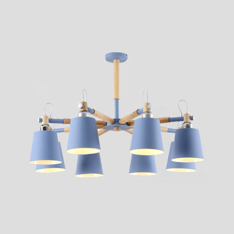 Hölzerne Kegelform Pendelleuchte Leuchte Einfacher Deckenleuchter im Wohnzimmer