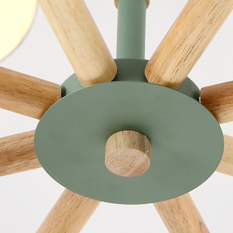 Hölzerne Kegelform Pendelleuchte Leuchte Einfacher Deckenleuchter im Wohnzimmer