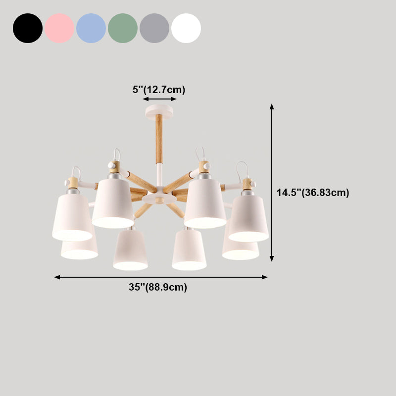 Hölzerne Kegelform Pendelleuchte Leuchte Einfacher Deckenleuchter im Wohnzimmer