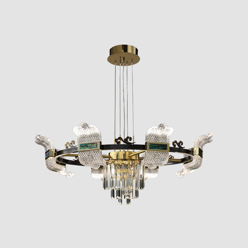 LED -Kronleuchterbeleuchtung moderner Kronleuchter -Anhänger Licht mit Glasschatten für Schlafzimmer