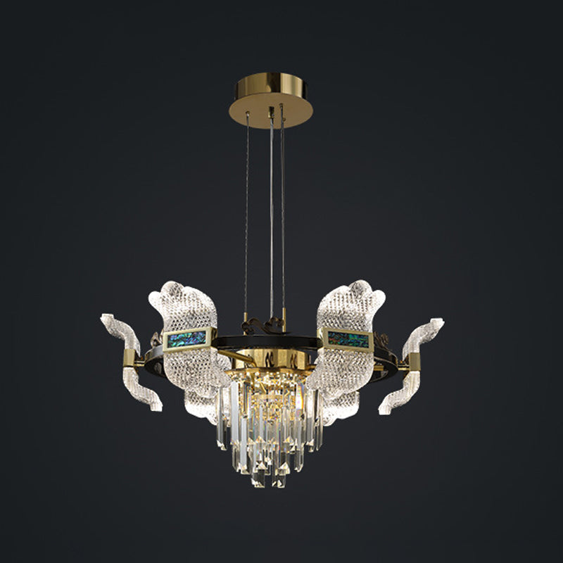 LED -Kronleuchterbeleuchtung moderner Kronleuchter -Anhänger Licht mit Glasschatten für Schlafzimmer