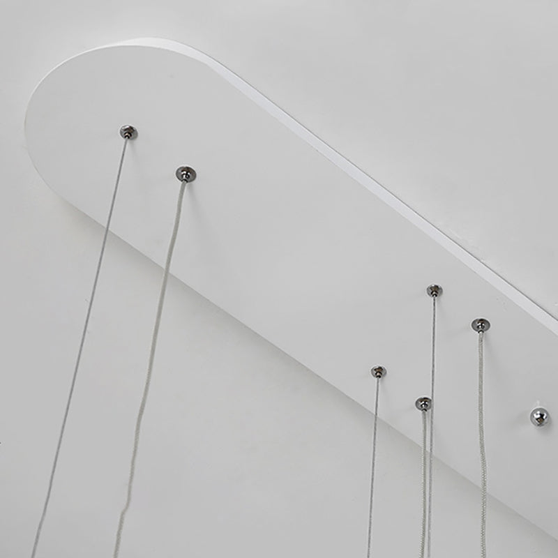 Fish Shaped LED Pendant Light Metallic Minimalist Multiple Hanging Light for Dining Room