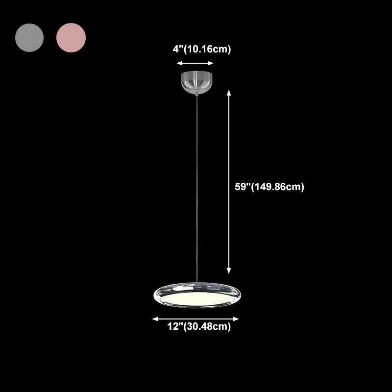 Simplicité Suspension à LED circulaire lampe à manger en métal