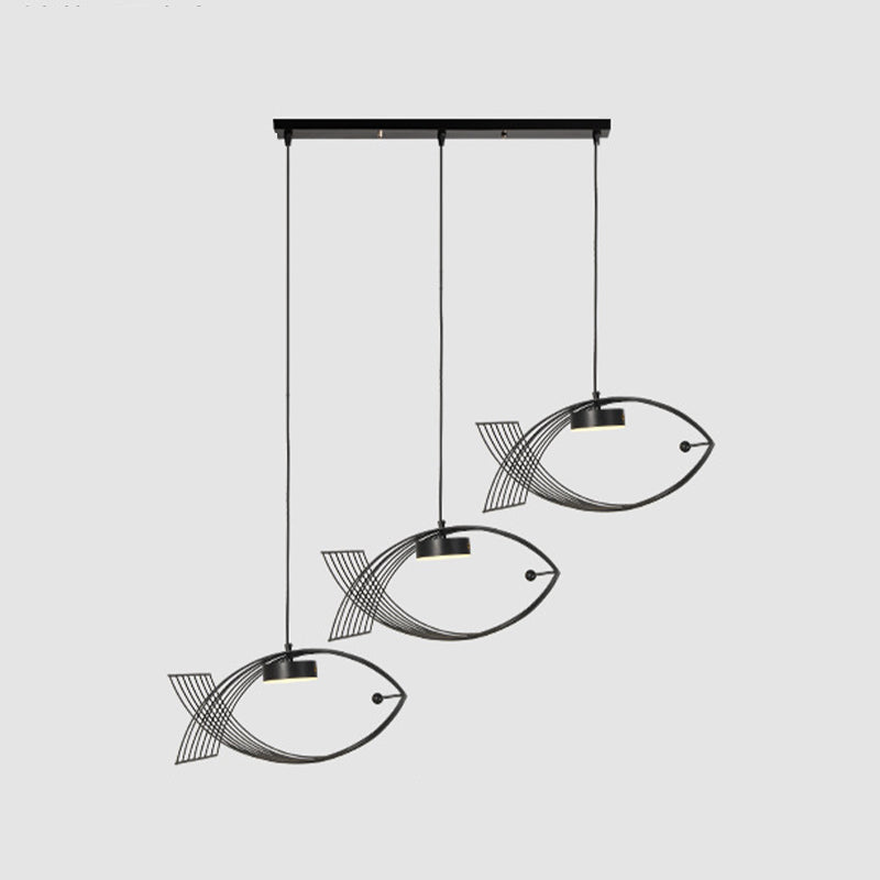 Luz colgante de pescado artístico Minimalista Metal Comedor LED LECHE