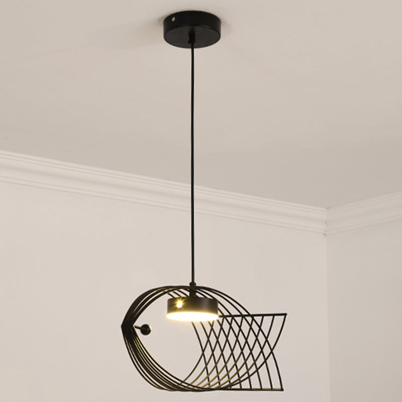 Luz colgante de pescado artístico Minimalista Metal Comedor LED LECHE