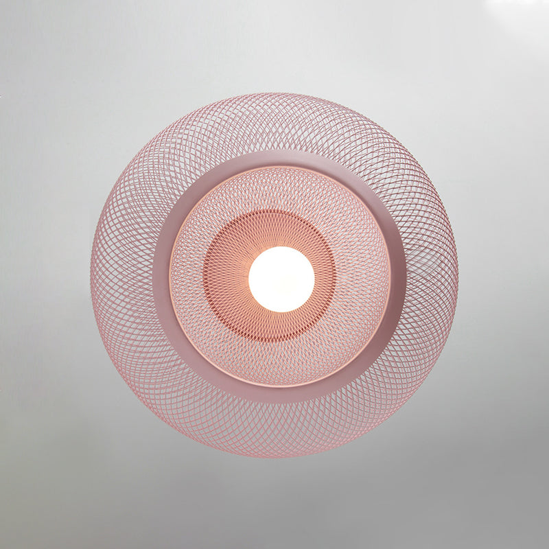 Éclairage à mailles de fil de fer Light Macaron Style 1 Hier Globe Suspension Lumière