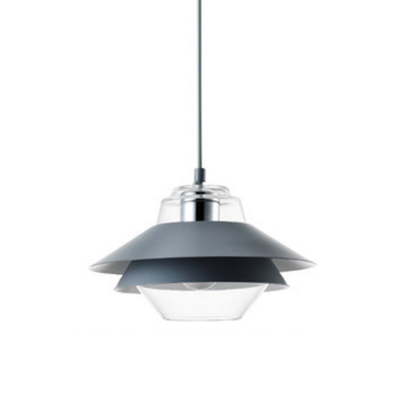 Macaron Small Pendant Lampe Suspension Light avec une teinte en verre pour salle à manger