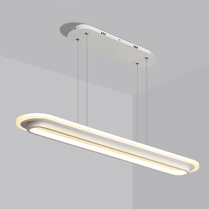 Lámpara colgante de LED de elipse minimalista comedor acrílico lámpara colgante