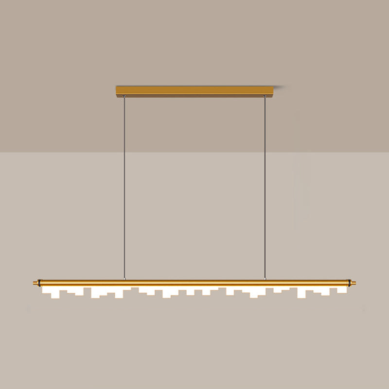 LED Pendant Light Fixture Linear Shape Hanging Lamp with Acrylic Shade for Dining Room