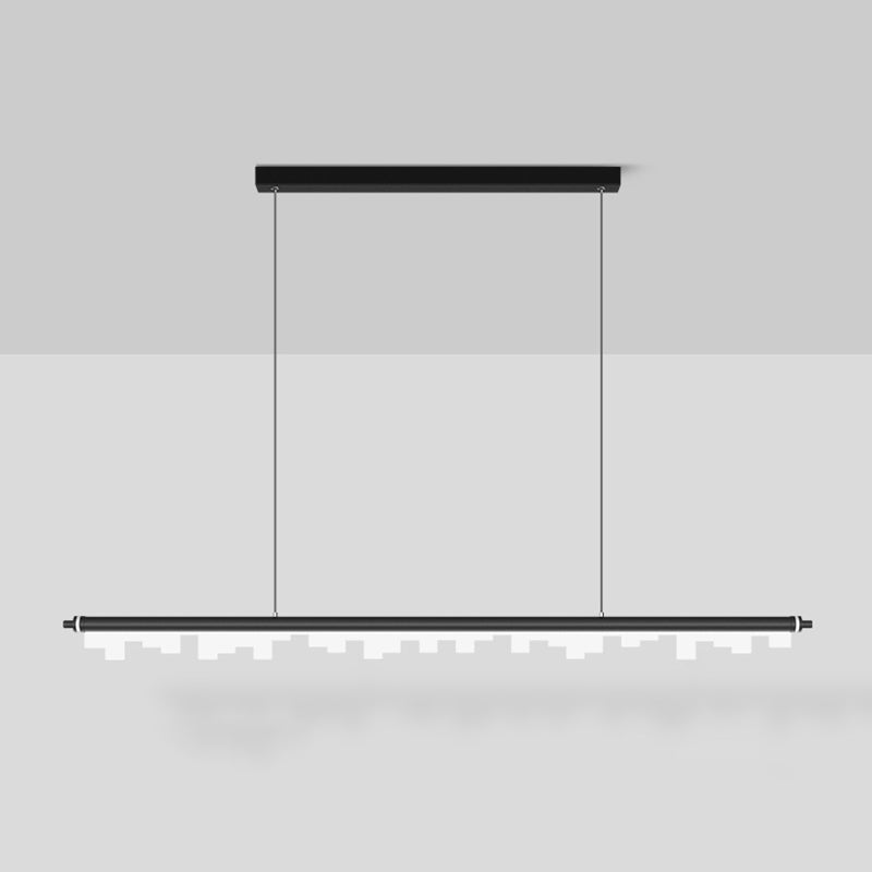 LED Pendant Light Fixture Linear Shape Hanging Lamp with Acrylic Shade for Dining Room