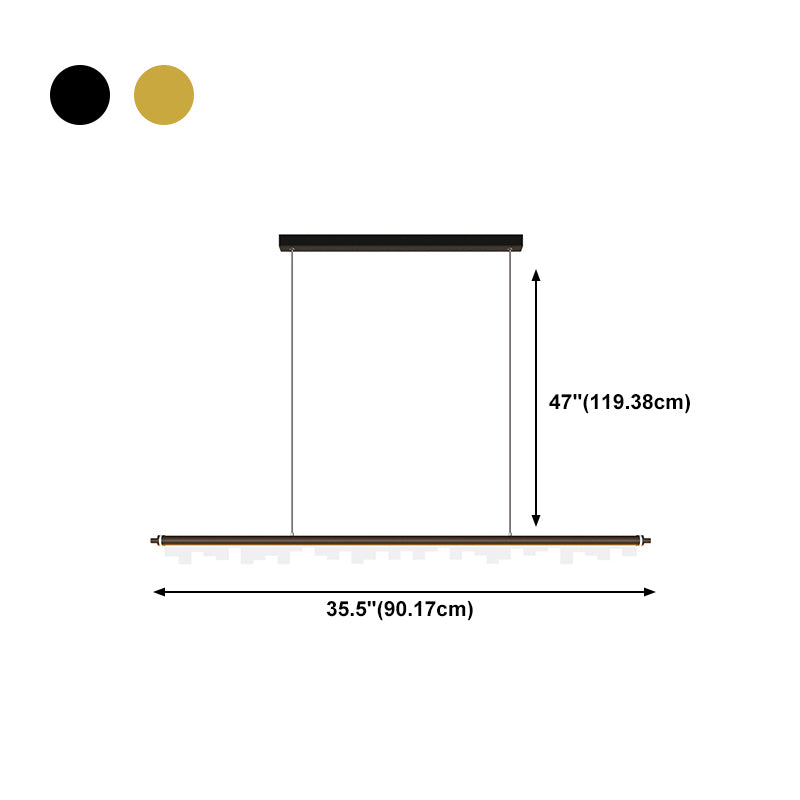 LED Pendant Light Fixture Linear Shape Hanging Lamp with Acrylic Shade for Dining Room