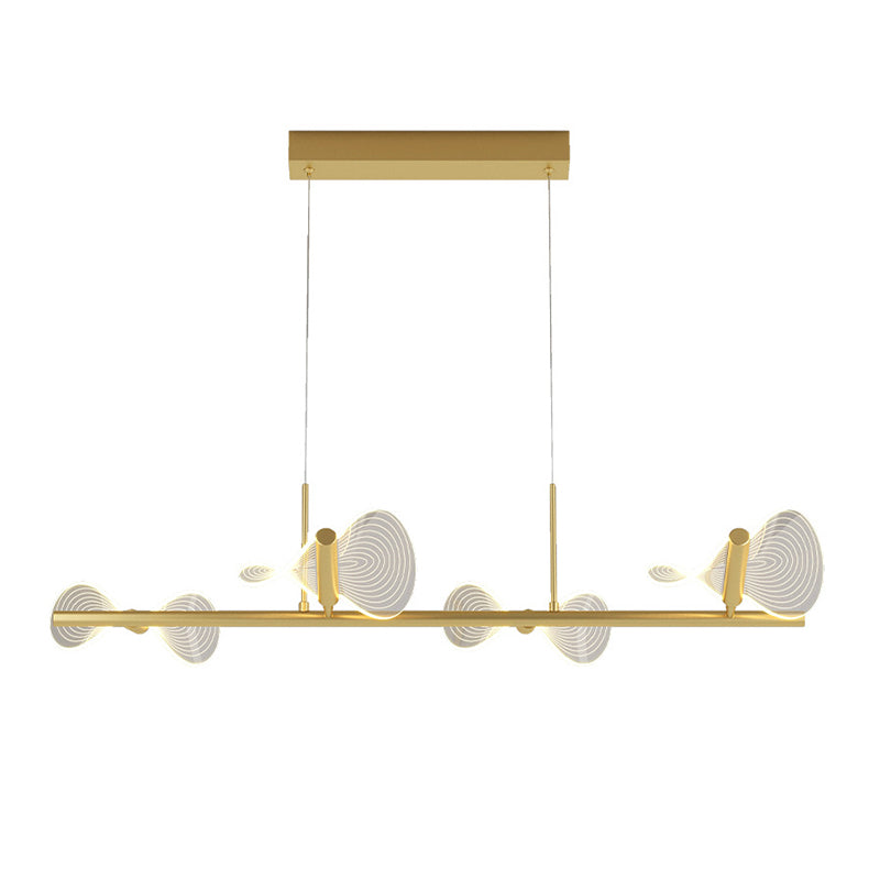 Minimalistische LED Island Lampe Bogenknotenform hängende Licht mit Acrylschatten für Esszimmer