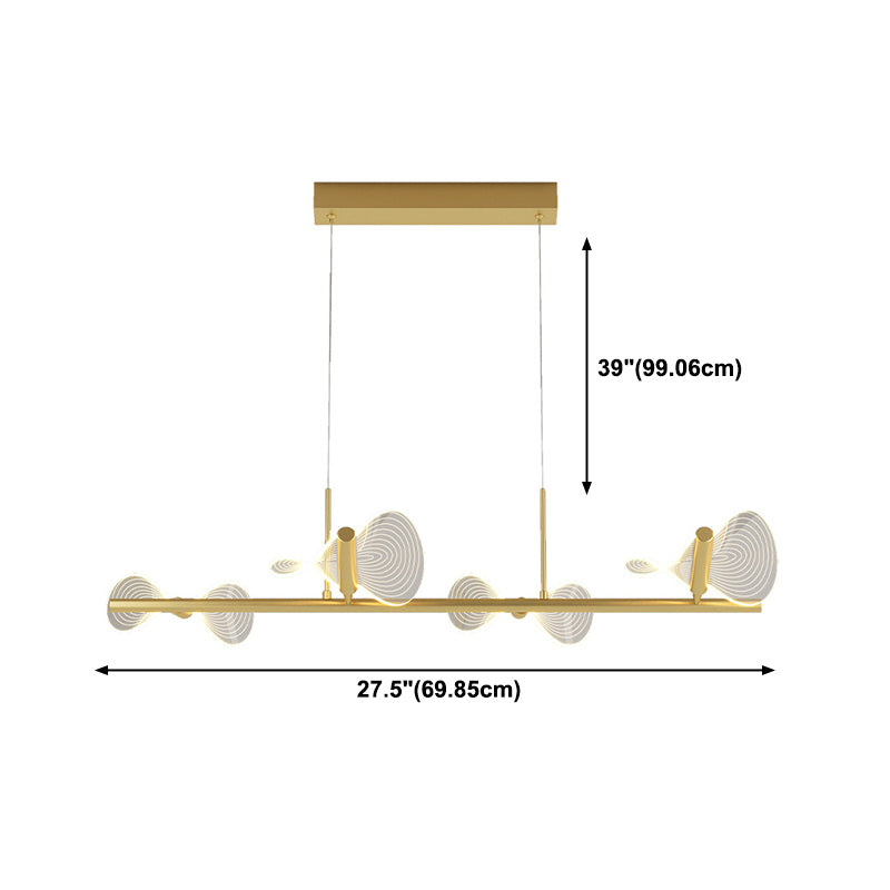 Minimalistische LED Island Lampe Bogenknotenform hängende Licht mit Acrylschatten für Esszimmer