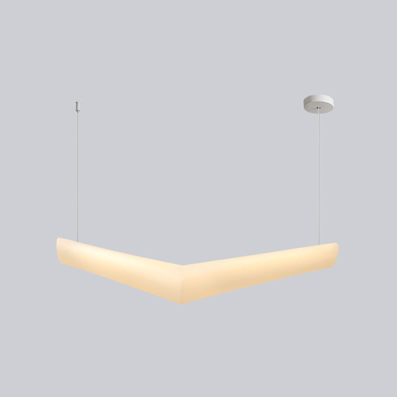 V Shape Island Light Minimalist Led colgante de plástico para comedor para el comedor