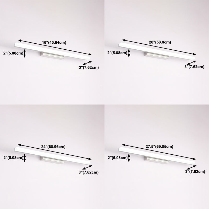 LED Vanity Light Contemporary Mirror Front Lighting with Acrylic Shade for Bathroom