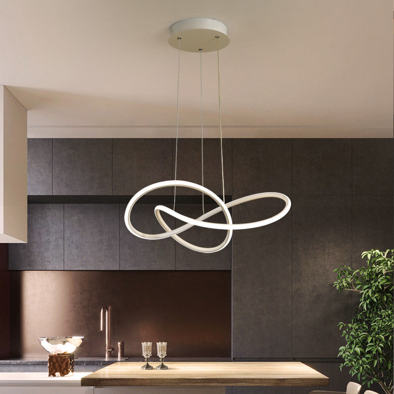 Metallkurven formen Deckenkronleuchter moderner LED -Decke Anhänger Licht für Wohnzimmer