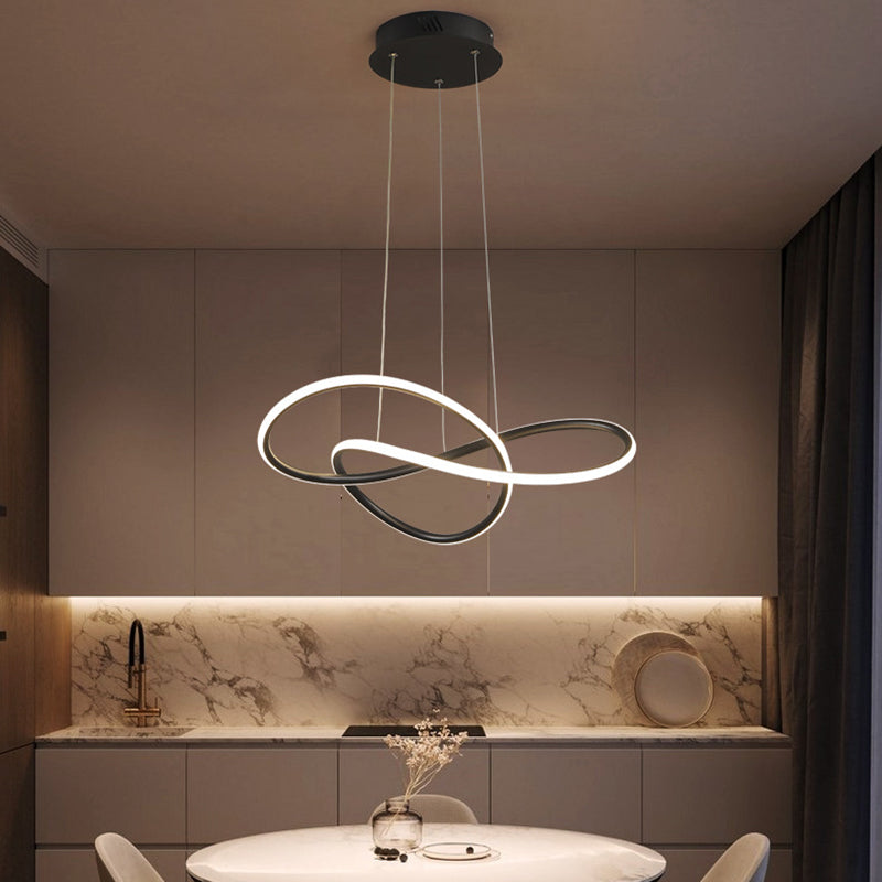 Metallkurven formen Deckenkronleuchter moderner LED -Decke Anhänger Licht für Wohnzimmer