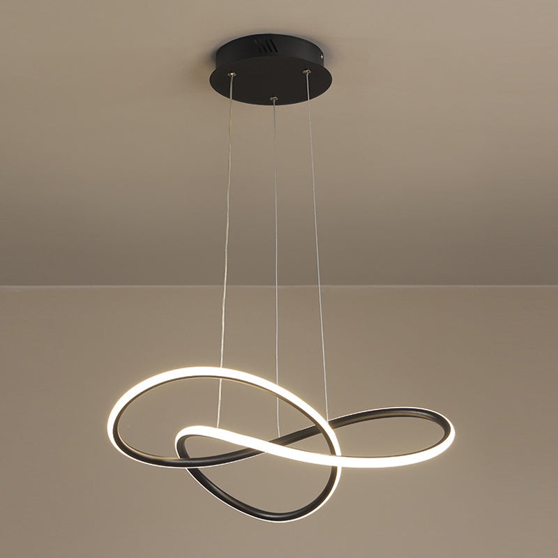 Metallkurven formen Deckenkronleuchter moderner LED -Decke Anhänger Licht für Wohnzimmer
