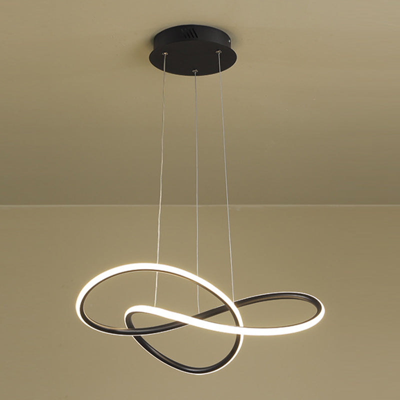 Metallkurven formen Deckenkronleuchter moderner LED -Decke Anhänger Licht für Wohnzimmer