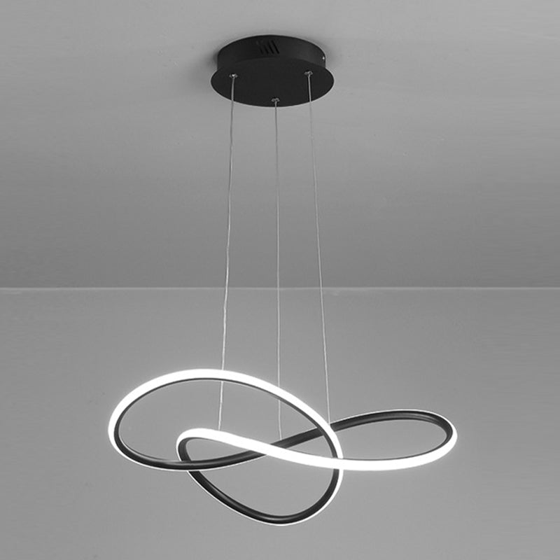 Metal Curves Shape Ceiling Chandelier Modern LED Ceiling Pendant Light for Living Room
