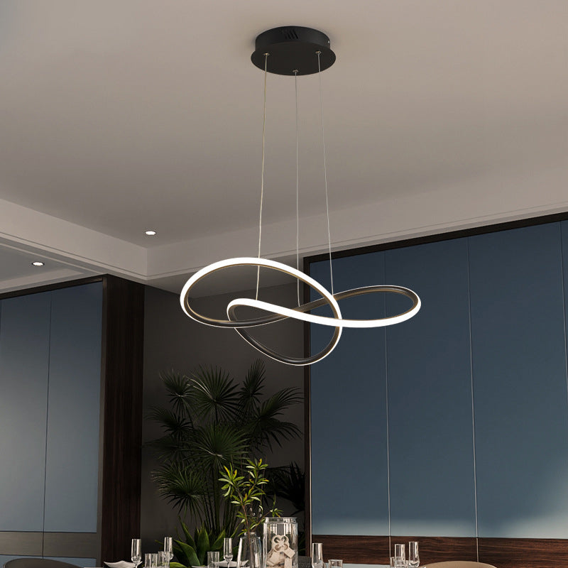 Metallkurven formen Deckenkronleuchter moderner LED -Decke Anhänger Licht für Wohnzimmer