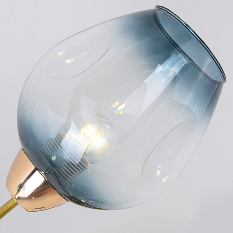 Transparent Glass Tulip Ceiling Lamp Modern Style Living Room Semi Flush Mount Light