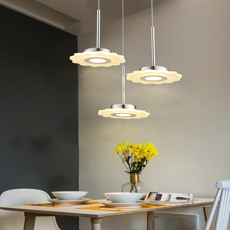 Simplicité LED Pendante luminaire de drop lampe à chute géométrique avec ombre acrylique