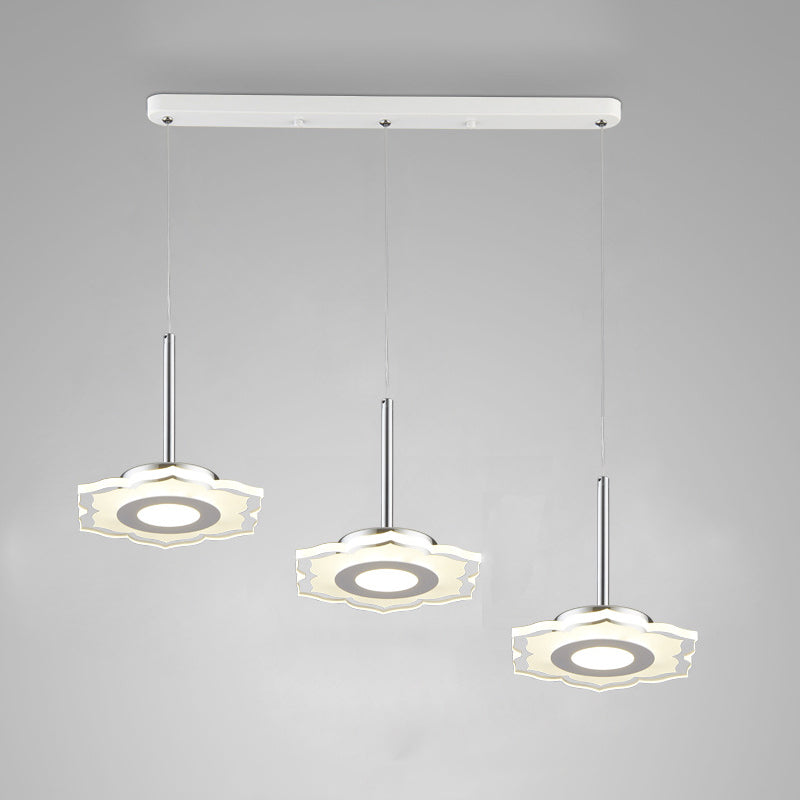 Simplicité LED Pendante luminaire de drop lampe à chute géométrique avec ombre acrylique