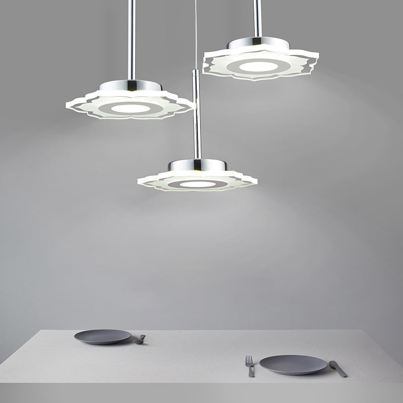 Simplicité LED Pendante luminaire de drop lampe à chute géométrique avec ombre acrylique