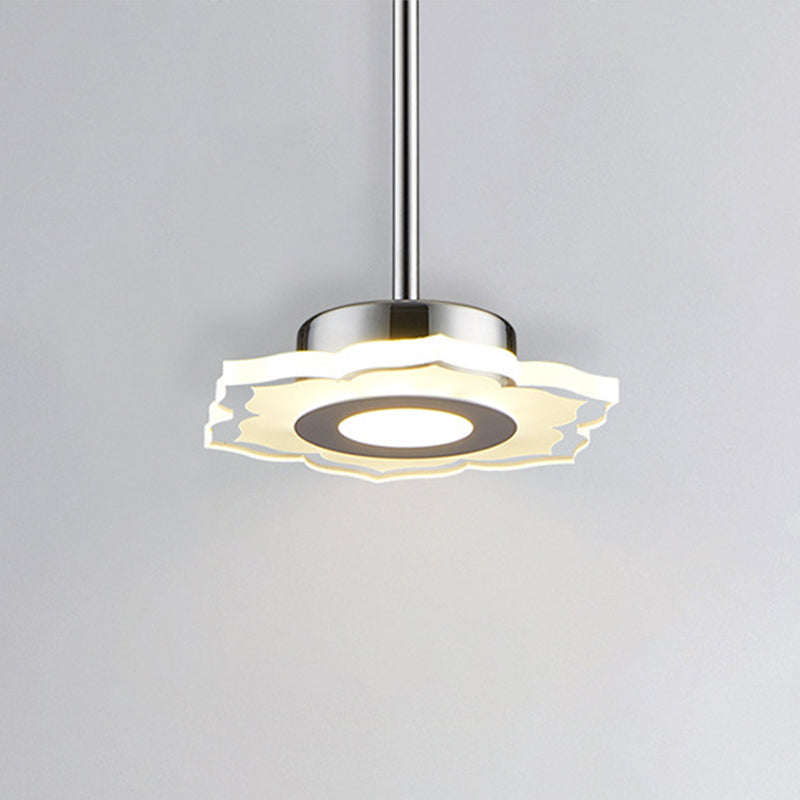 Simplicité LED Pendante luminaire de drop lampe à chute géométrique avec ombre acrylique