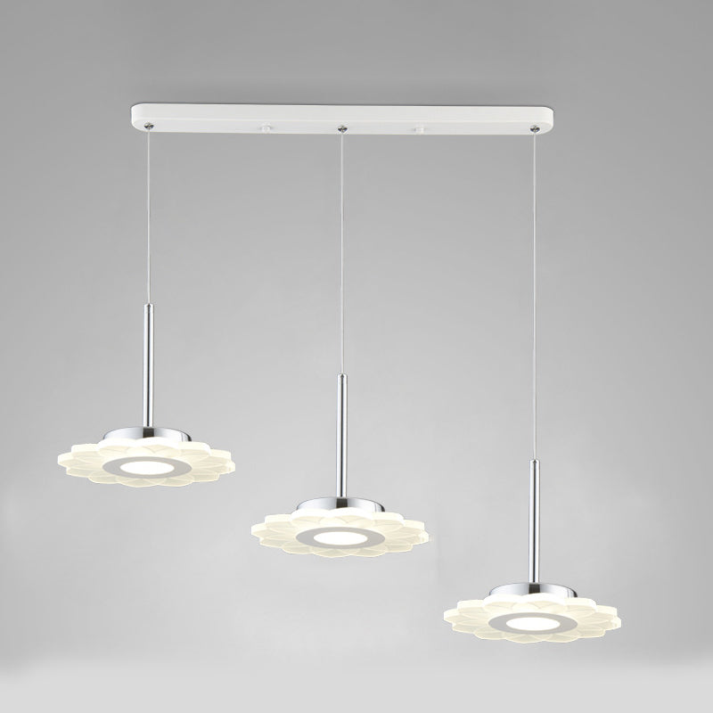 Simplicité LED Pendante luminaire de drop lampe à chute géométrique avec ombre acrylique