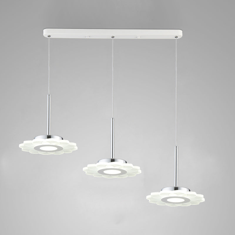 Simplicité LED Pendante luminaire de drop lampe à chute géométrique avec ombre acrylique