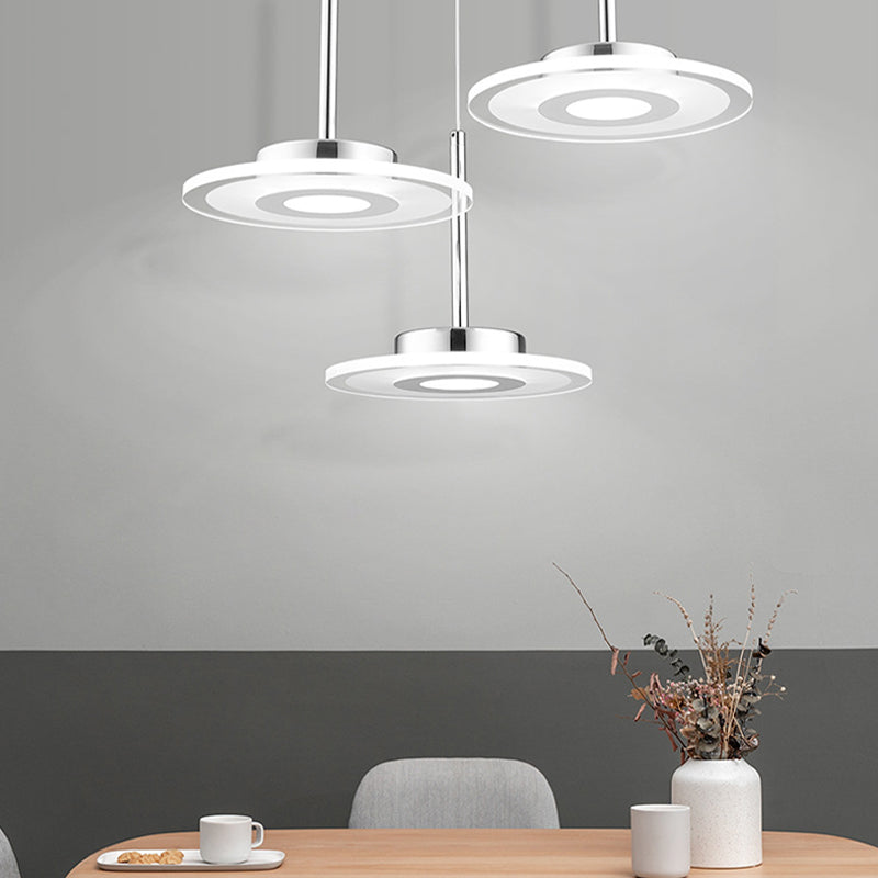 Simplicité LED Pendante luminaire de drop lampe à chute géométrique avec ombre acrylique