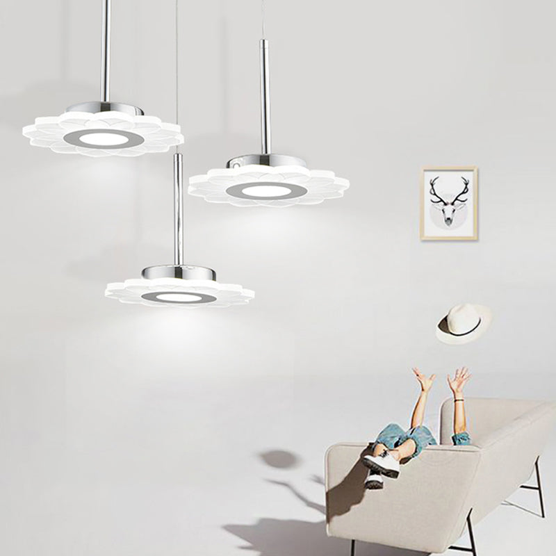 Simplicité LED Pendante luminaire de drop lampe à chute géométrique avec ombre acrylique